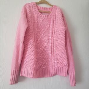 Justice Girls Size 8 Pink Sweater With Sequins